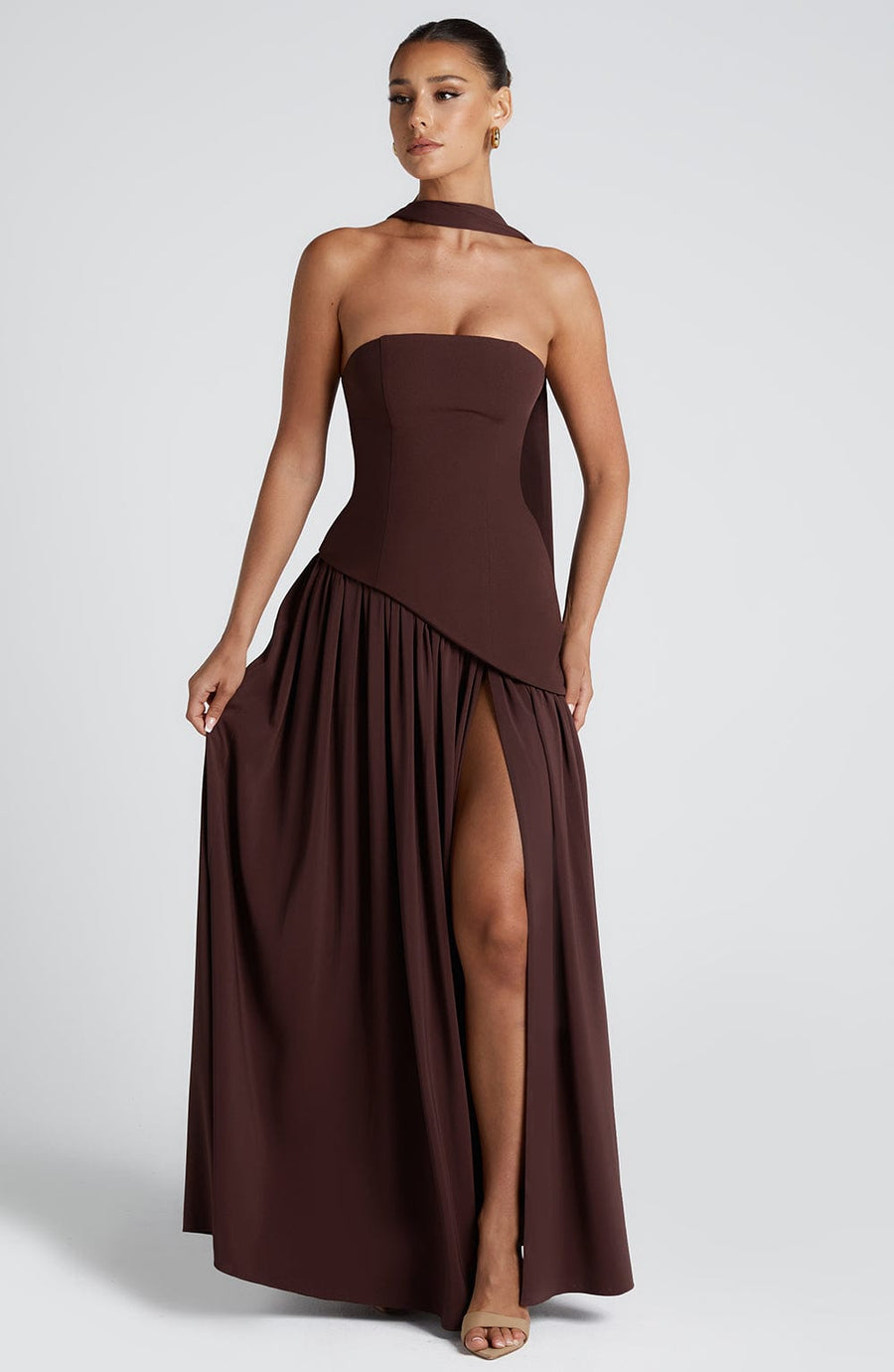 Vestido maxi de verano Sophia - Ciruela marrón