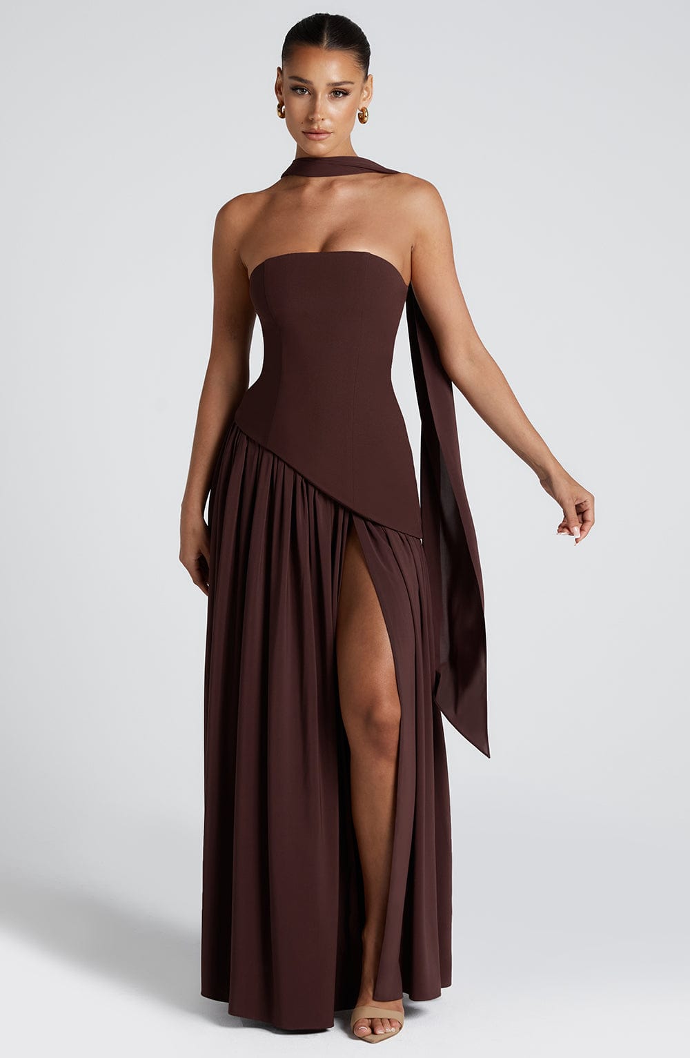 Vestido maxi de verano Sophia - Ciruela marrón