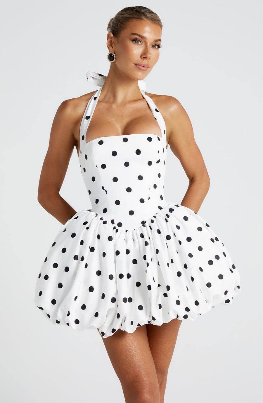 Minivestido Sophia de lunares - Negro