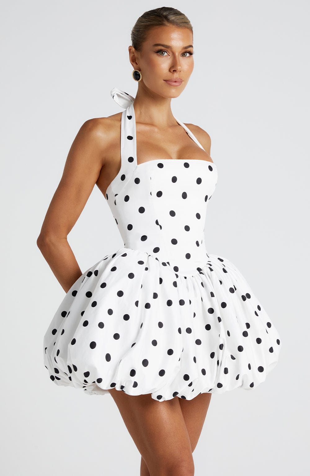 Minivestido Sophia de lunares - Negro