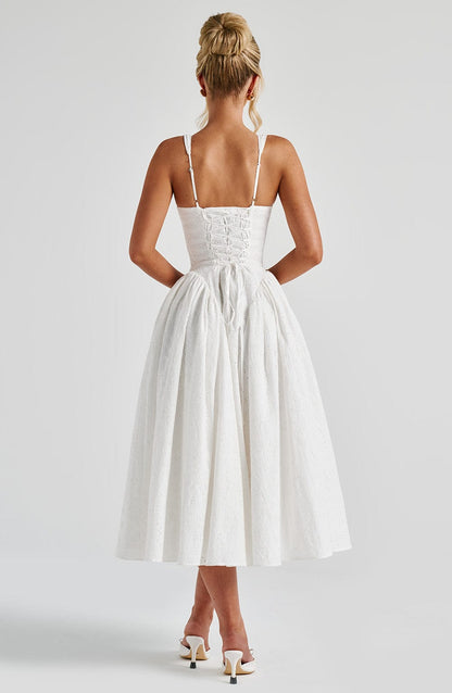 Chloe Ivory Midi Sundress - Vestido perfecto para el verano