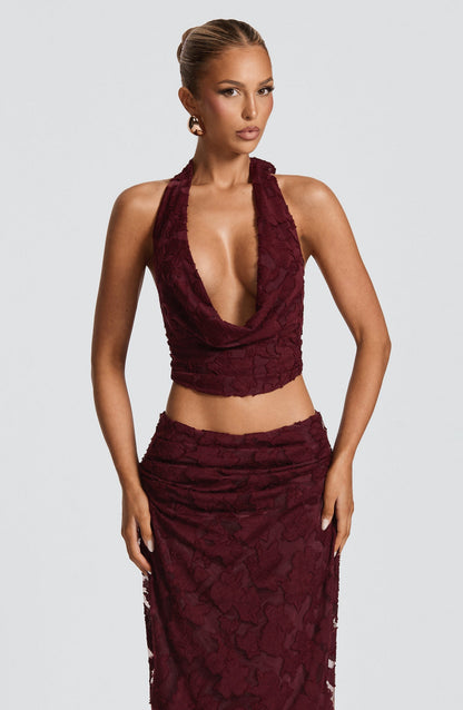 Top de verano Emma rojo cereza