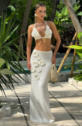 Sophia Ivory Maxi Skirt - Vestido largo de playa para verano