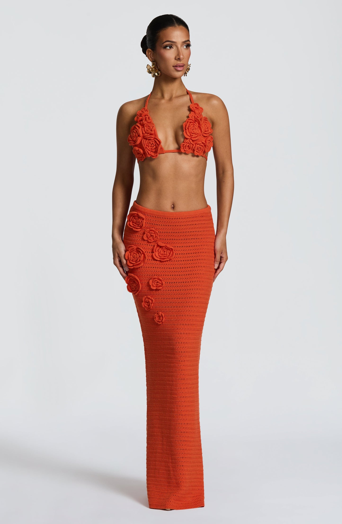 Top de verano sin mangas Chloe en naranja vibrante