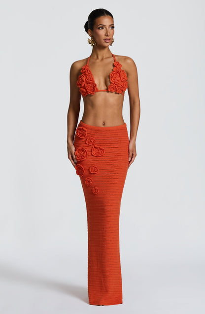 Top de verano sin mangas Chloe en naranja vibrante