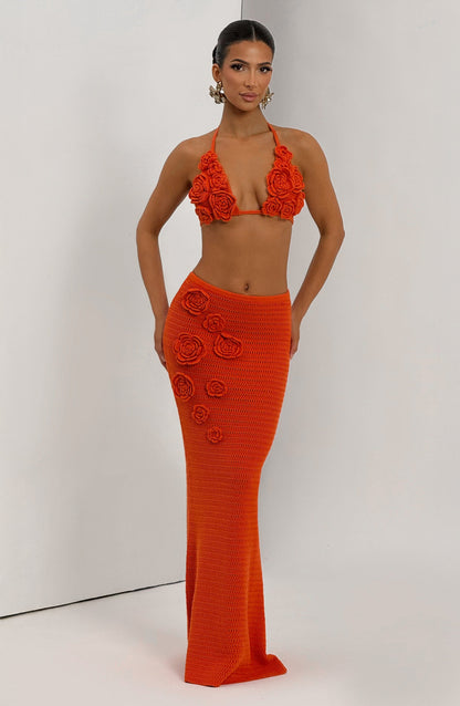 Top de verano sin mangas Chloe en naranja vibrante