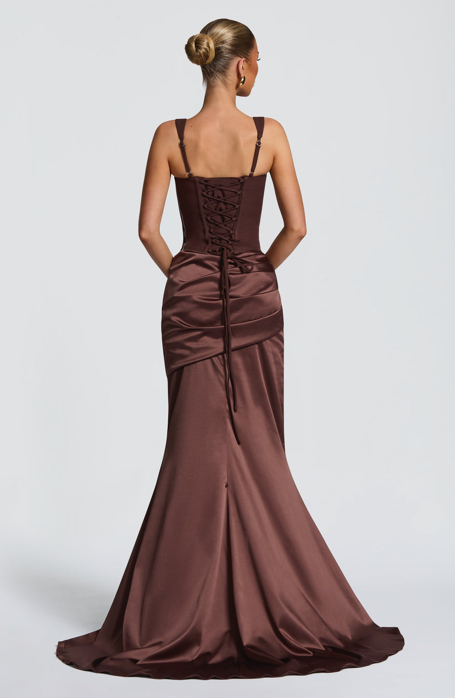 Vestido corsé Sophia Plum Brown