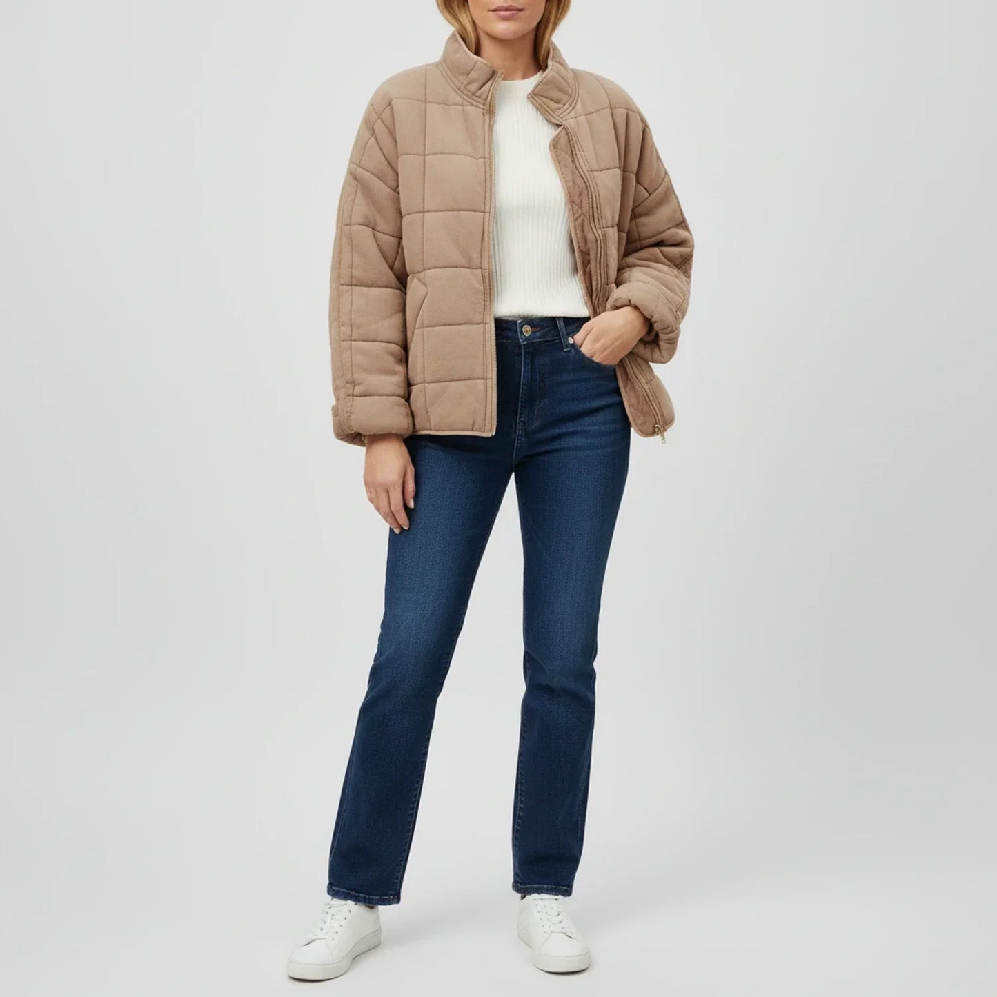 Luvrefashion | Ladies' Quilted Flight Jacket in Green - image 8