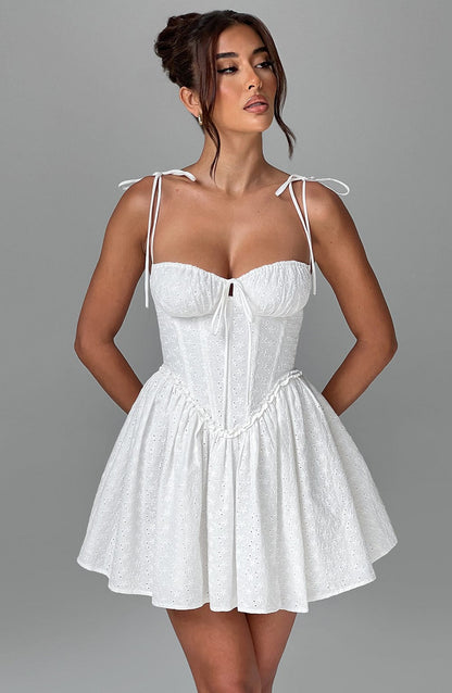Minivestido Sophia Ivory - Moda de verano linda