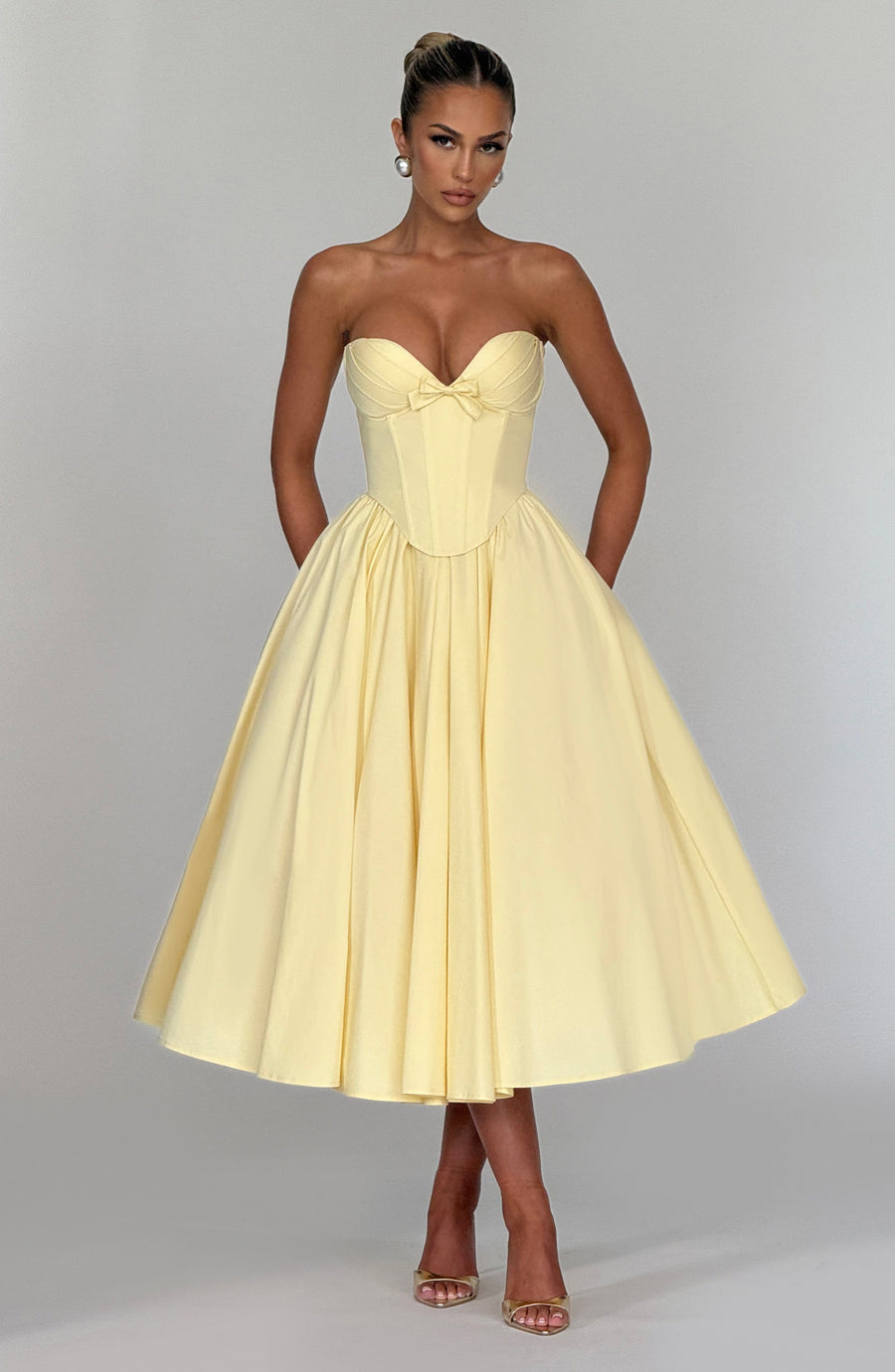 Chloe Lemon Midi Sundress - Perfecto para el verano