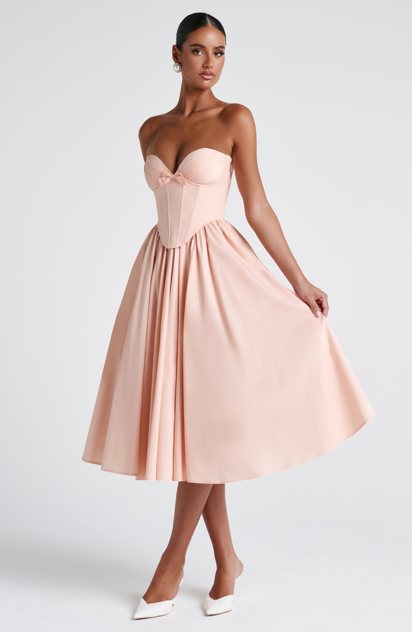 Vestido de verano Chloe Midi en melocotón suave