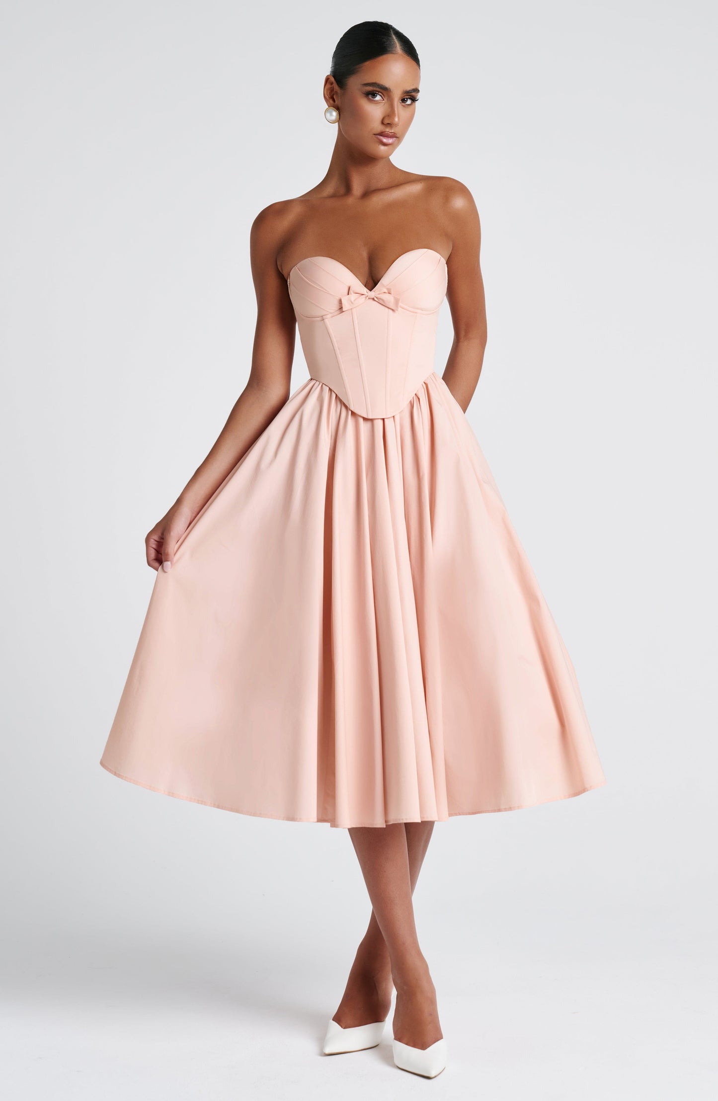 Vestido de verano Chloe Midi en melocotón suave