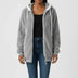 Sudadera con capucha y cremallera para mujer - Gris