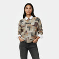 Sudadera estampada de cuello redondo para mujer