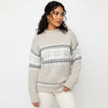 Jersey Fair Isle de cuello redondo para mujer