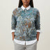 Sudadera estampada de cuello redondo para mujer - Azul