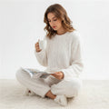 Conjunto de pijama de manga larga relaxed fit para mujer
