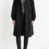 Abrigo largo con capucha para mujer - Black