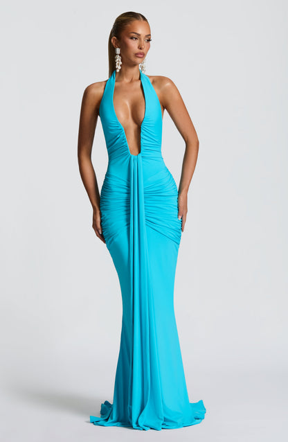 Vestido maxi de verano Chloe Aqua
