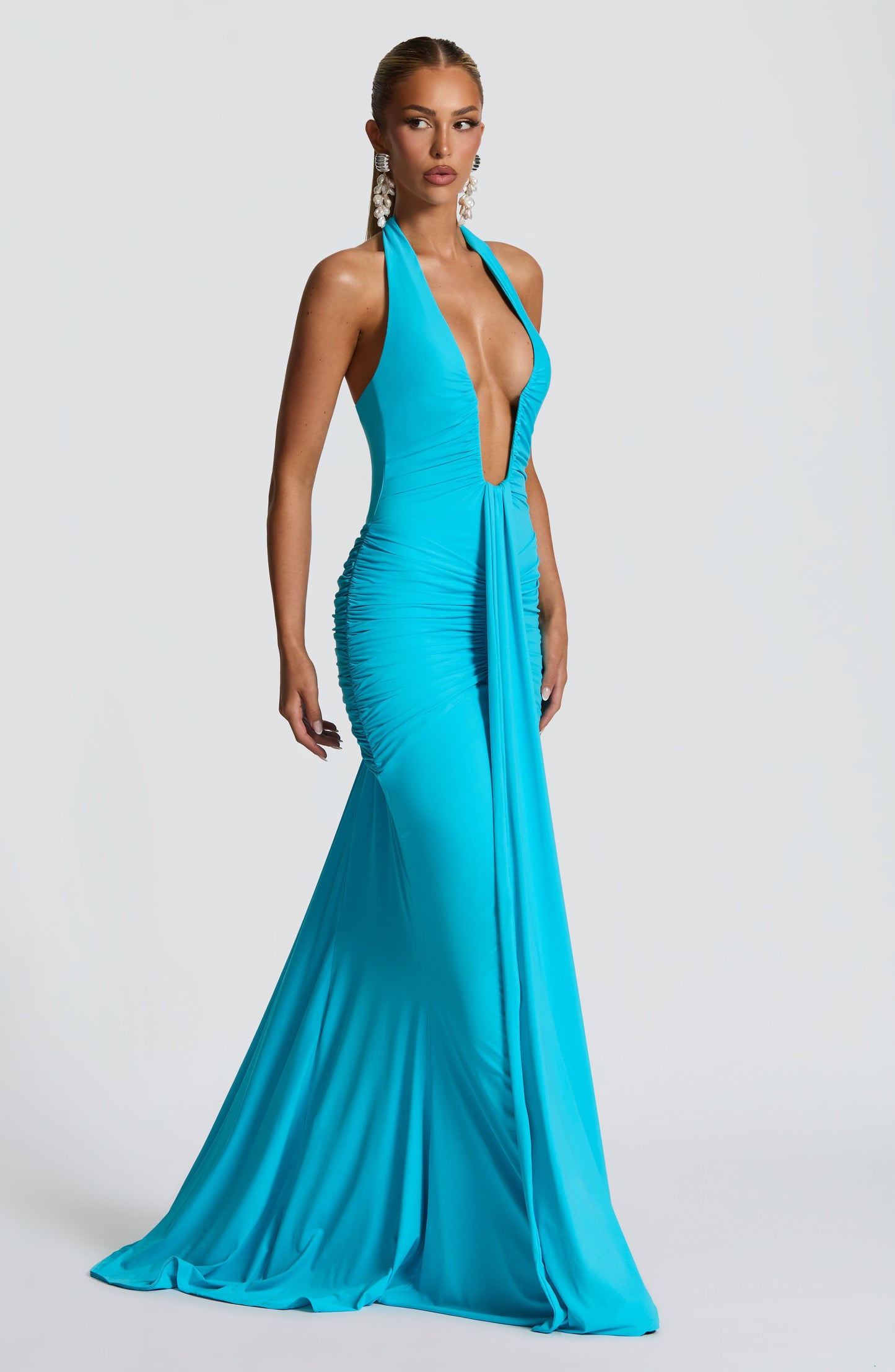 Vestido maxi de verano Chloe Aqua