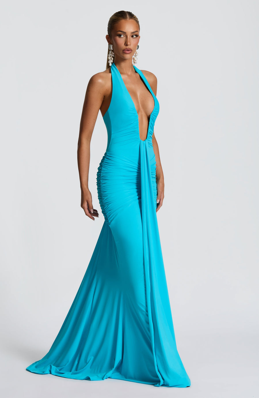 Vestido maxi de verano Chloe Aqua