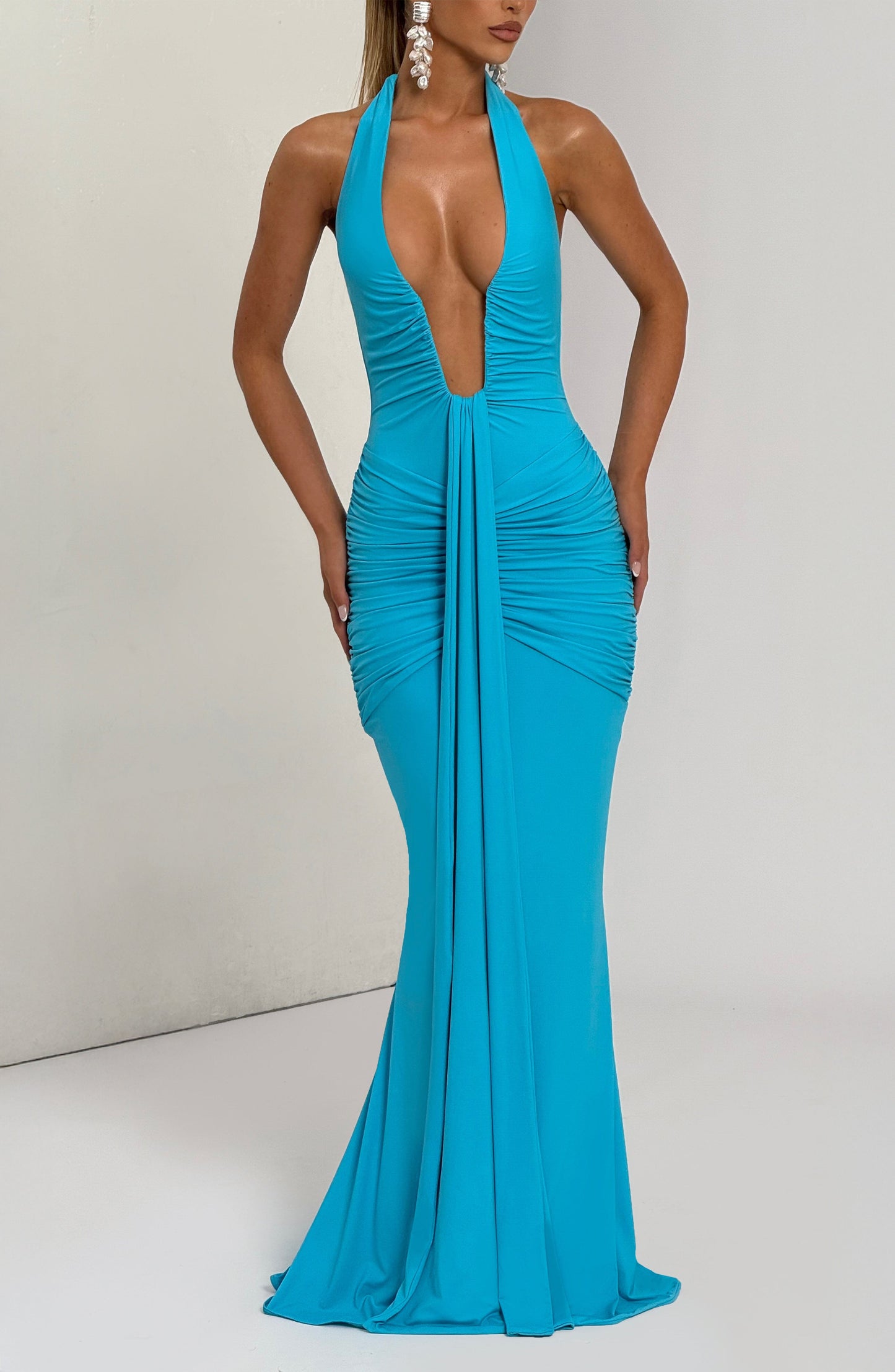 Vestido maxi de verano Chloe Aqua