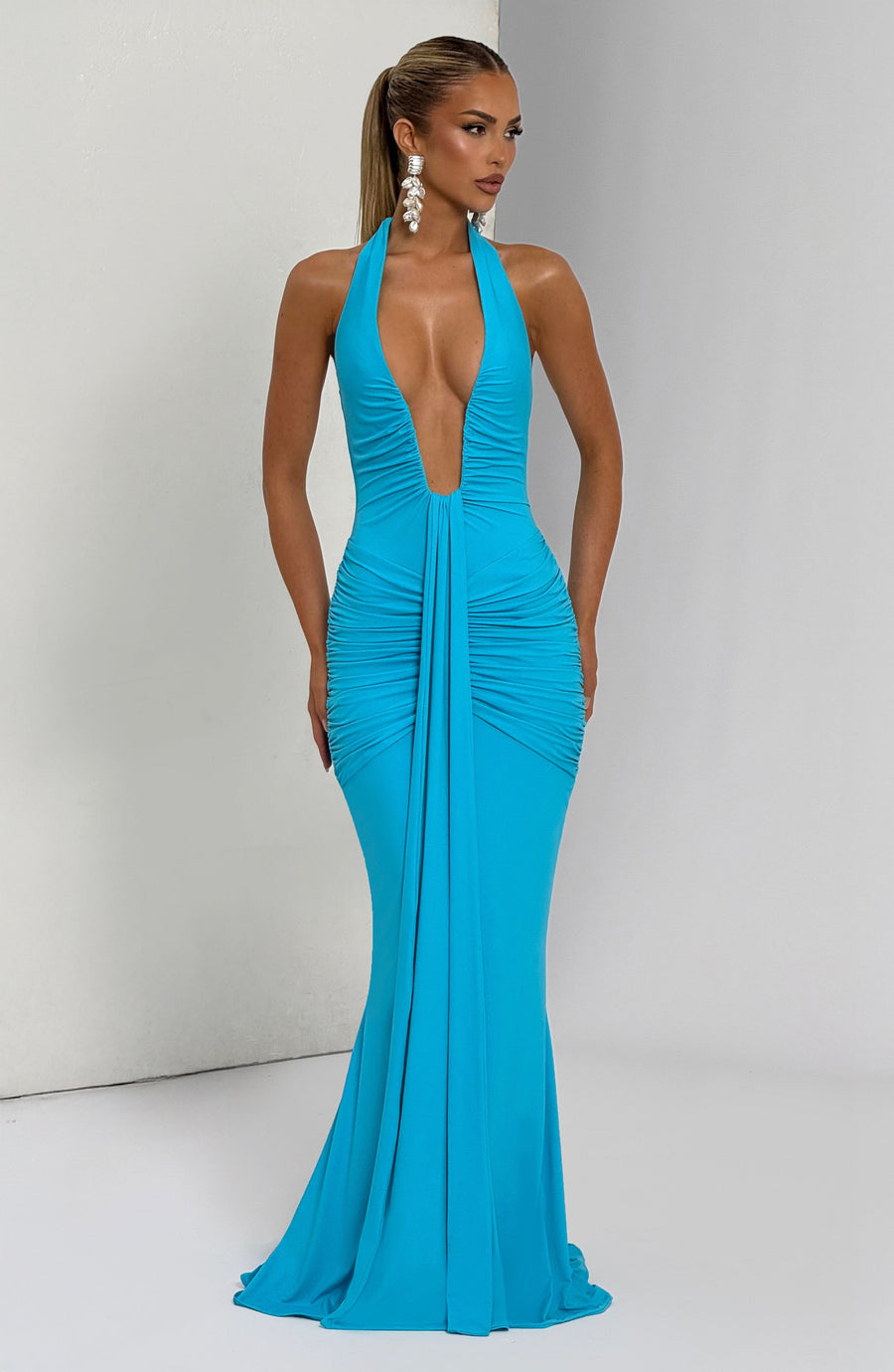 Vestido maxi de verano Chloe Aqua