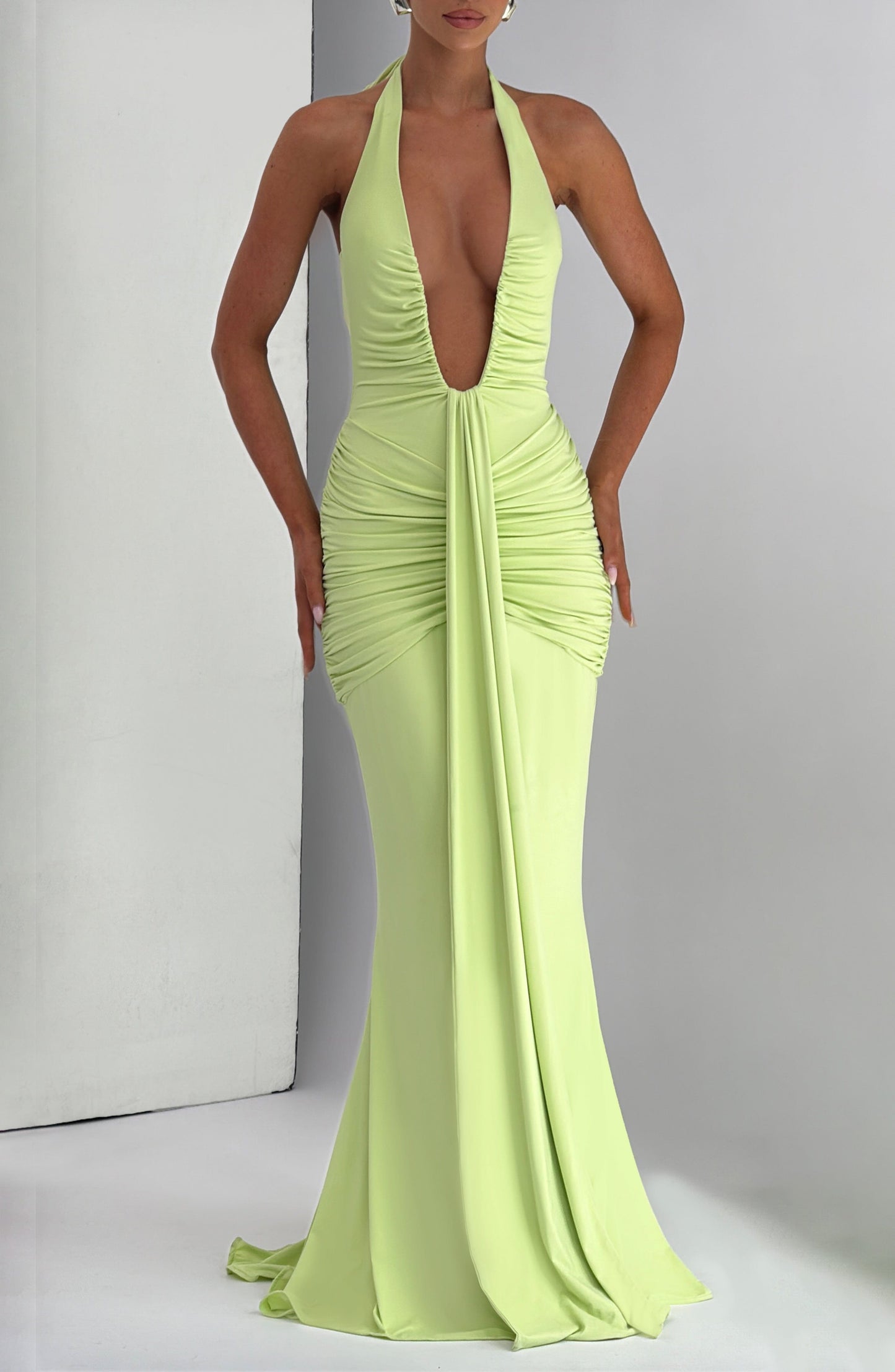 Vestido largo de verano Sophia Lime
