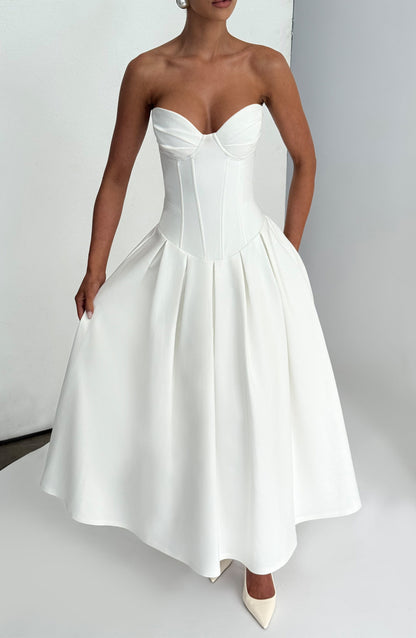 Vestido de verano midi Chloe Ivory