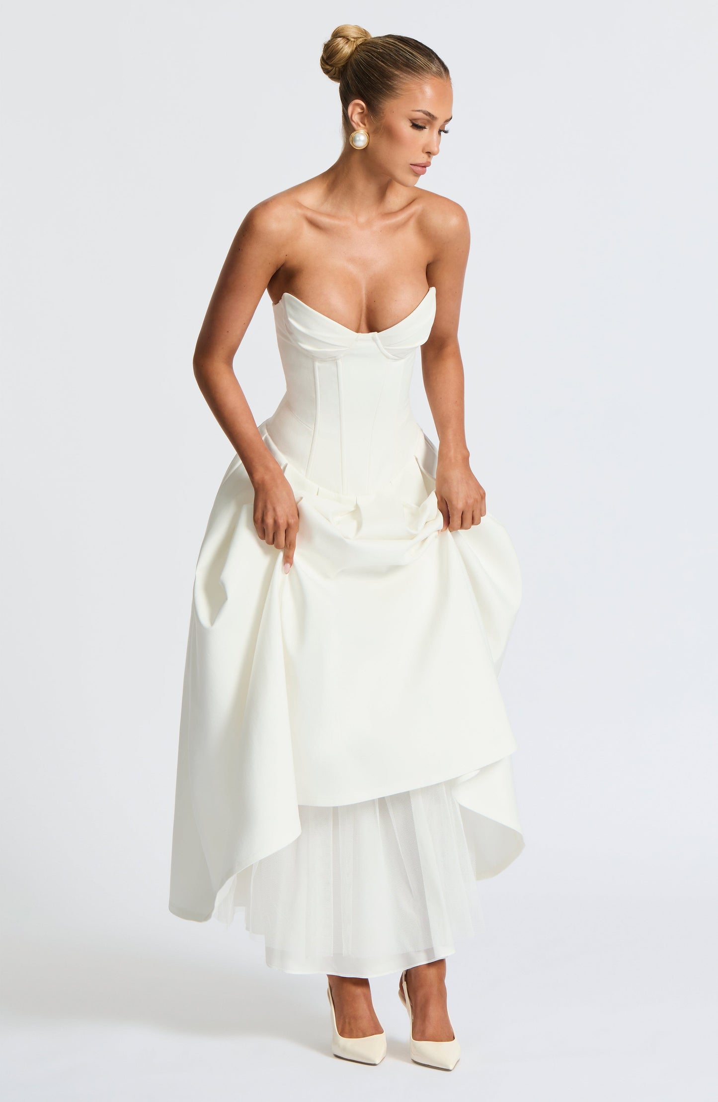 Vestido de verano midi Chloe Ivory