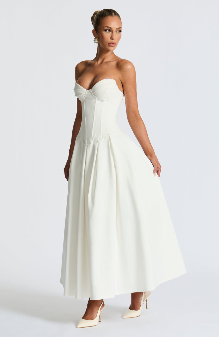 Vestido de verano midi Chloe Ivory