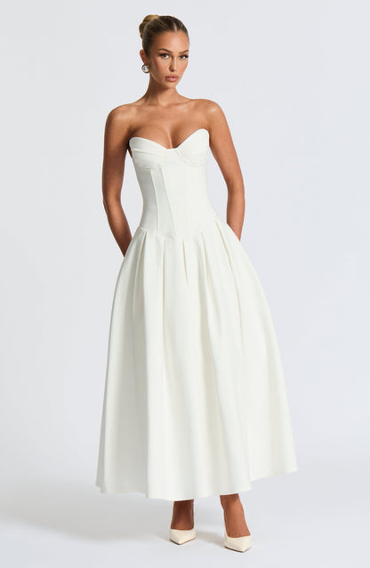 Vestido de verano midi Chloe Ivory
