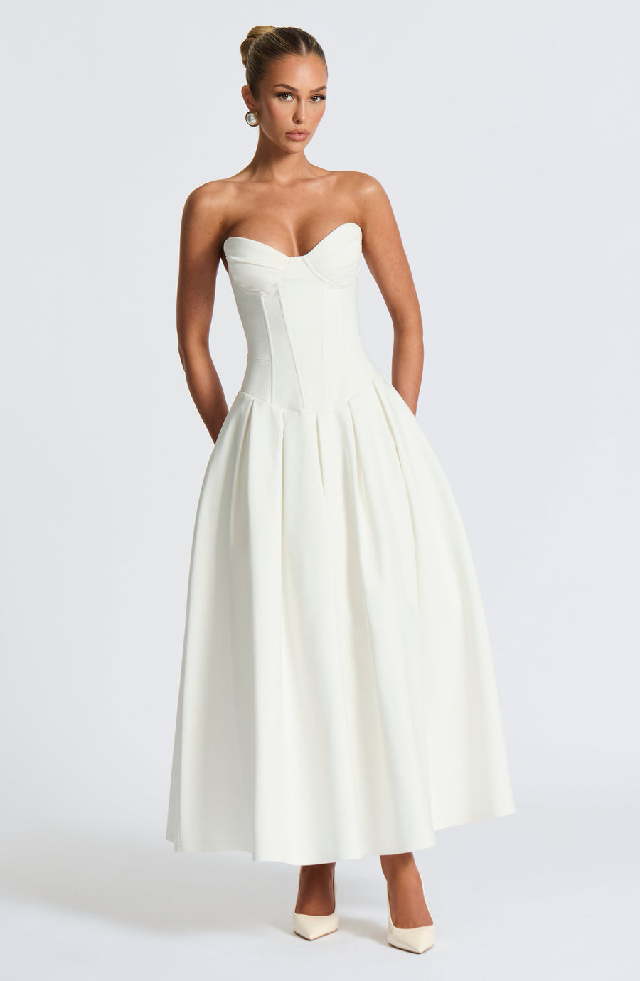 Vestido de verano midi Chloe Ivory