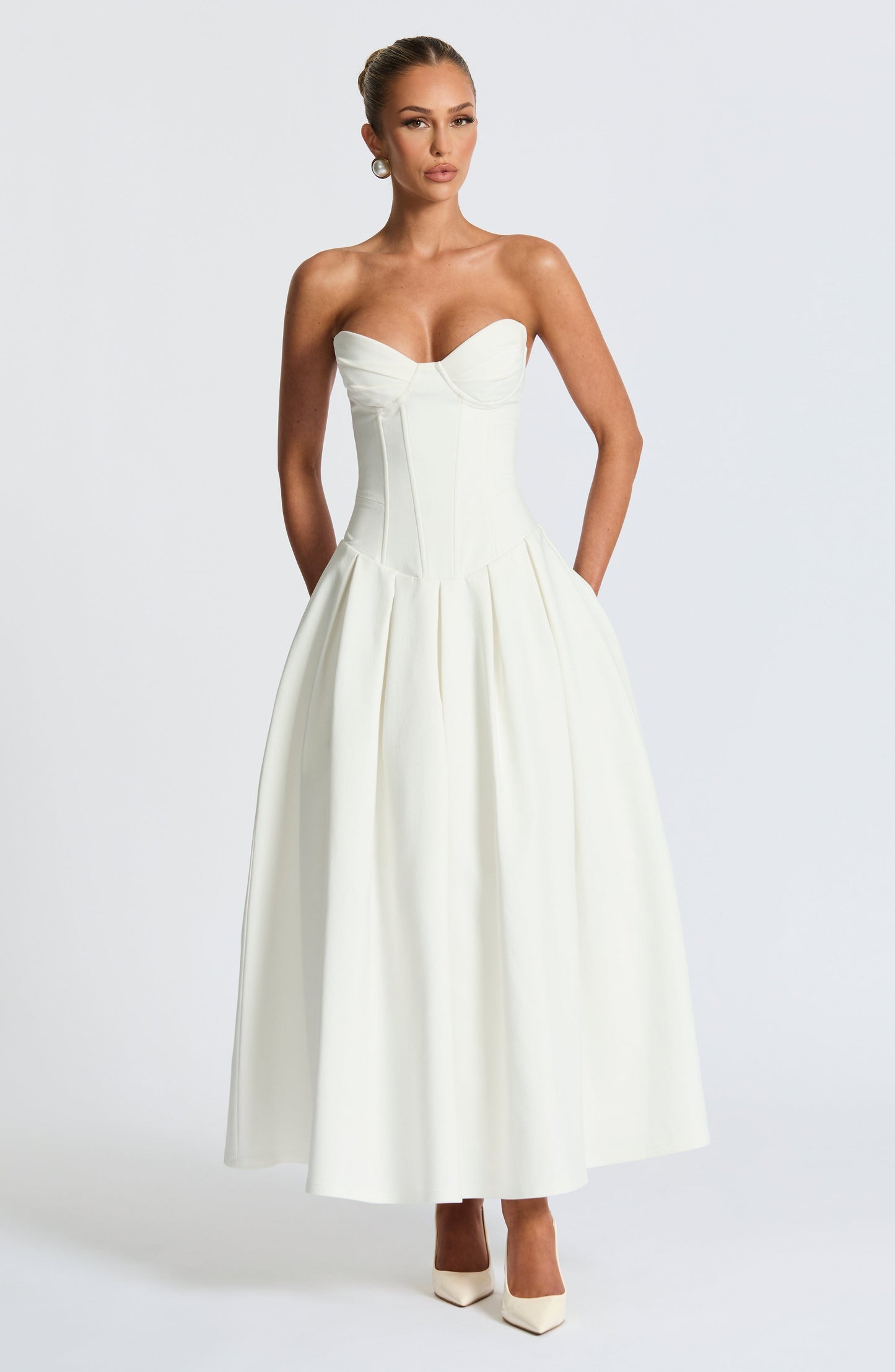 Vestido de verano midi Chloe Ivory