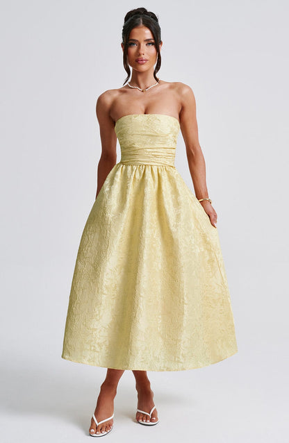 Chloe Lemon Midi Sundress - Moda de verano perfecta