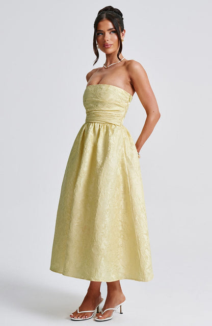 Chloe Lemon Midi Sundress - Moda de verano perfecta