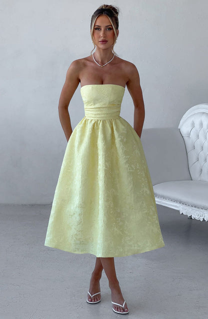 Chloe Lemon Midi Sundress - Moda de verano perfecta