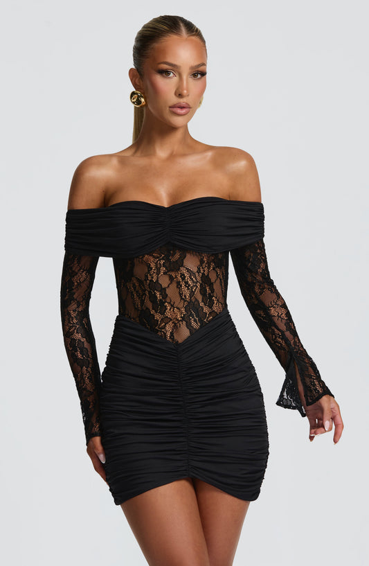 Emily Black Mini Vestido de Verano