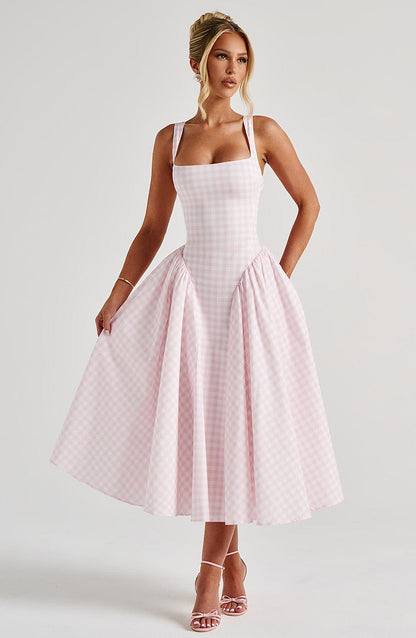 Vestido Midi Ava Gingham