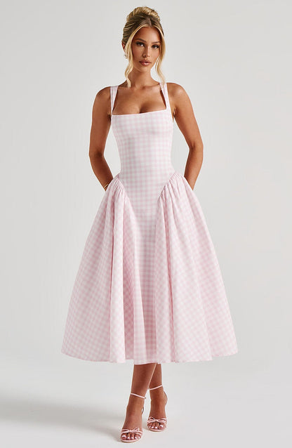Vestido Midi Ava Gingham