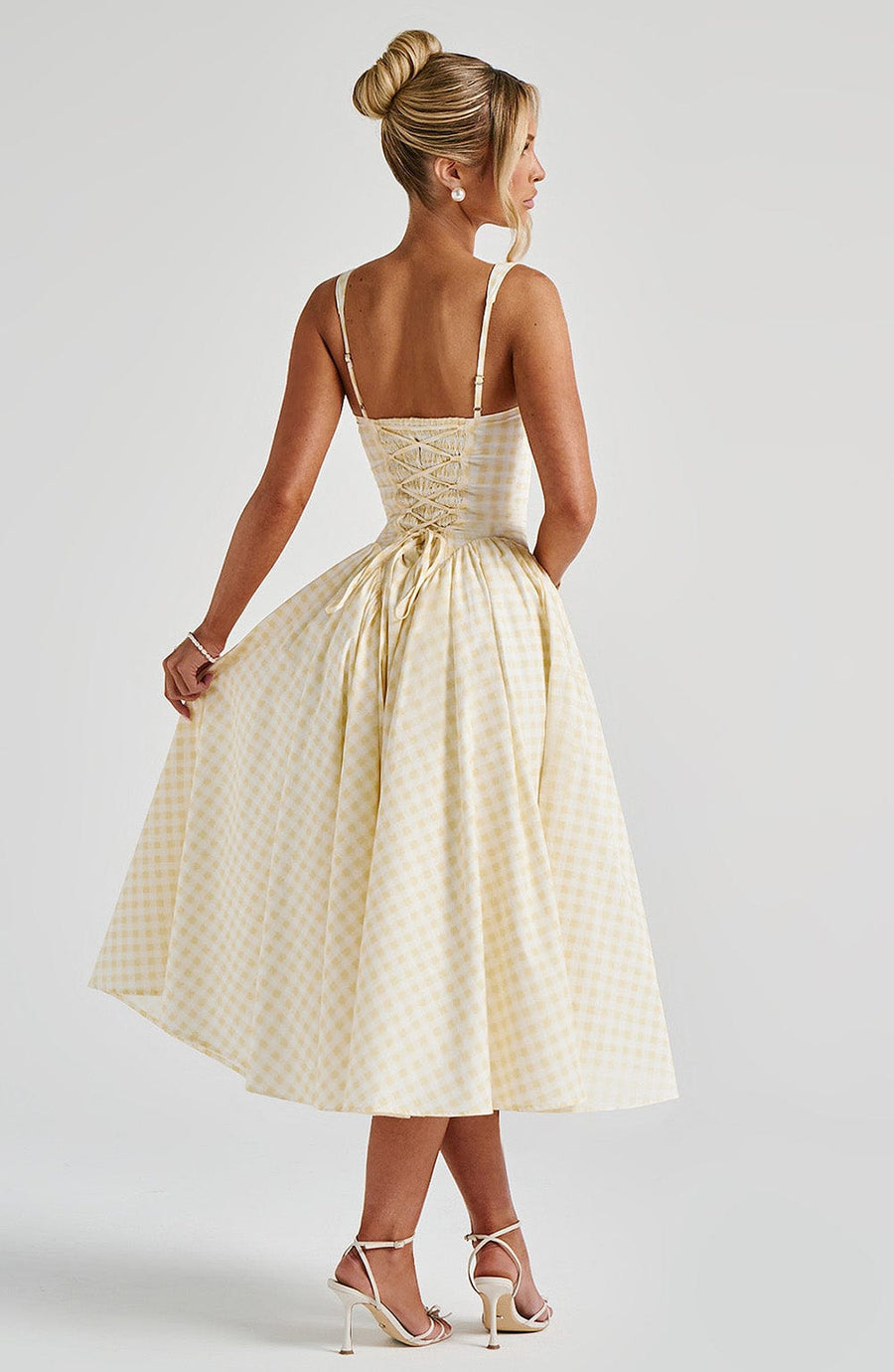 Vestido midi Lily Lemon Gingham