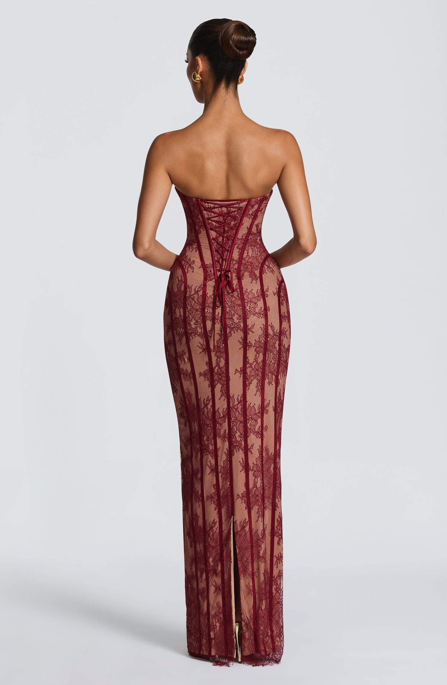 Vestido largo de verano Chloe Burgundy