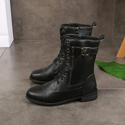 Luvrefashion | Emma Lace Up Combat Boots in Brown - image 7
