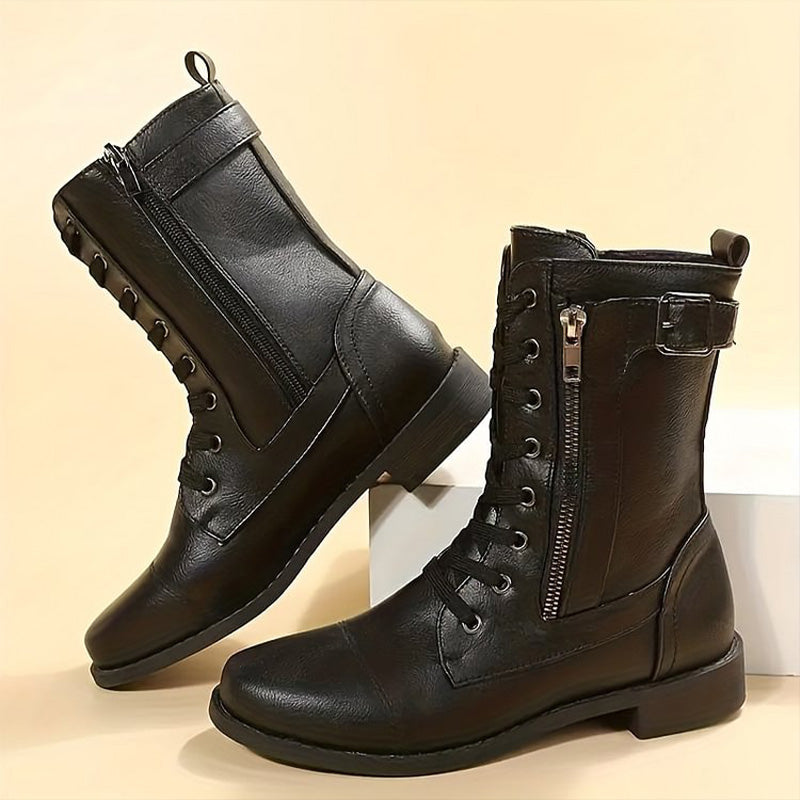 Luvrefashion | Emma Lace Up Combat Boots in Brown - image 18