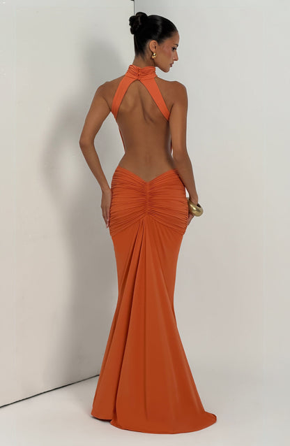 Vestido largo de verano Chloe Burnt Orange