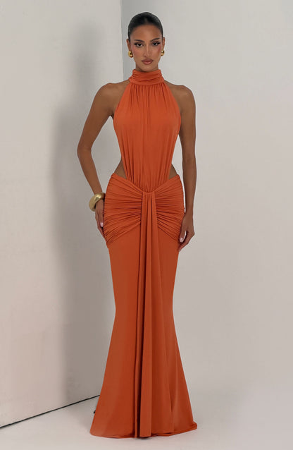 Vestido largo de verano Chloe Burnt Orange