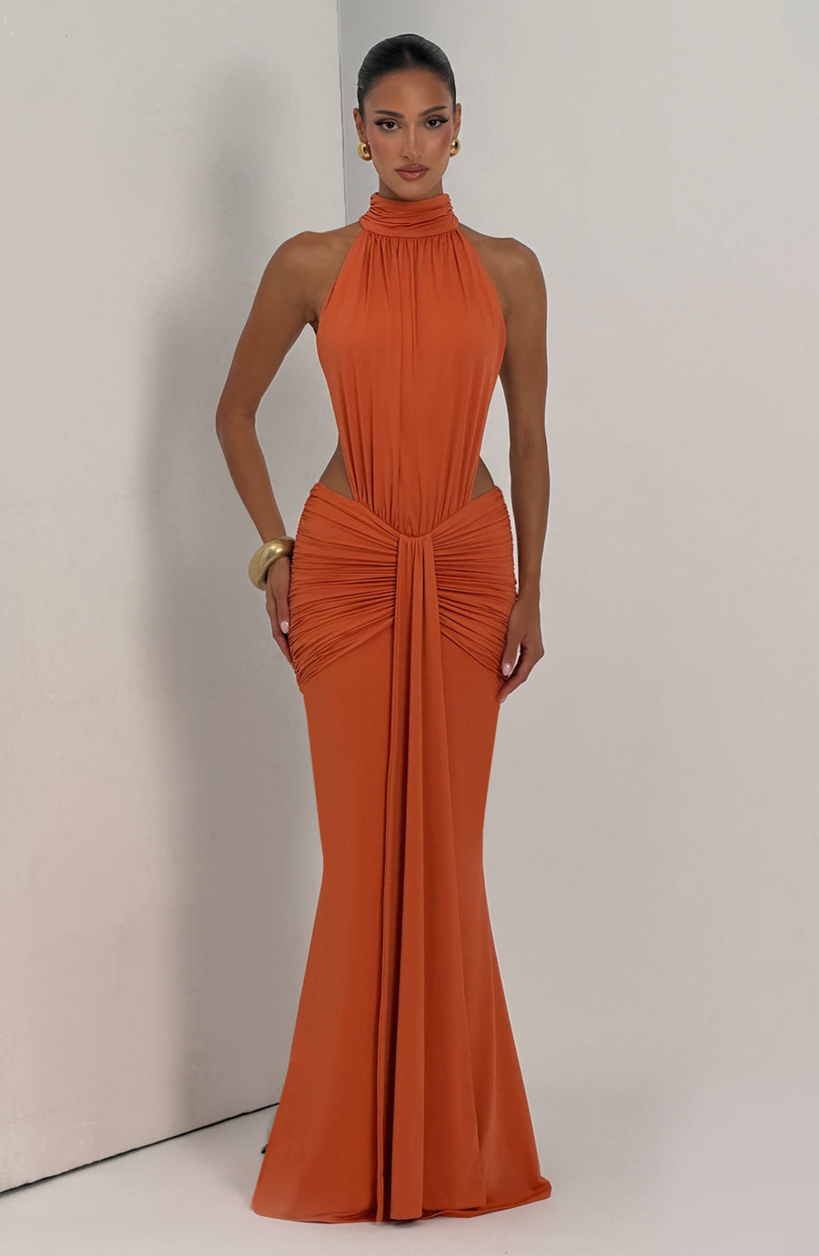 Vestido largo de verano Chloe Burnt Orange