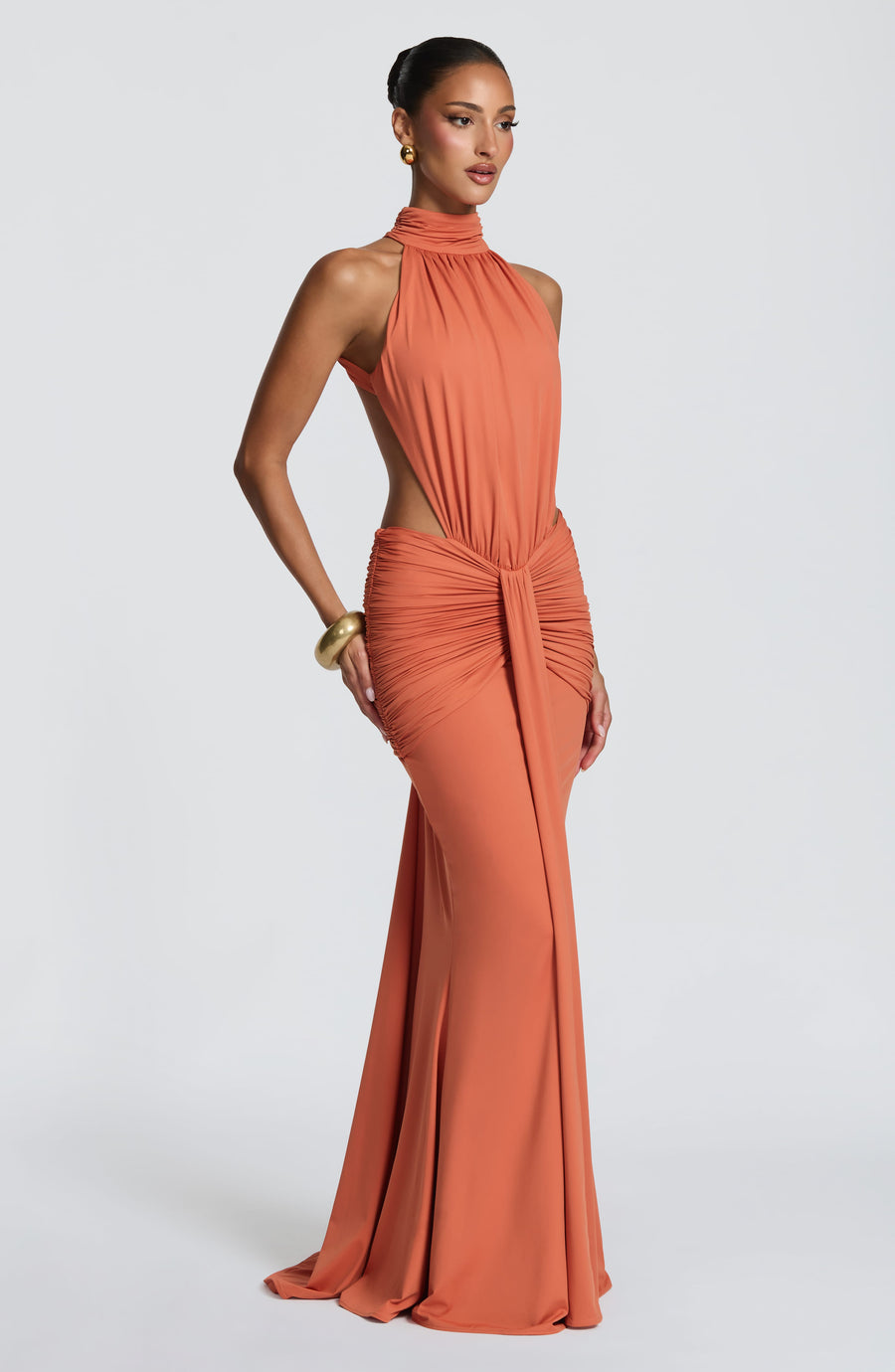 Vestido largo de verano Chloe Burnt Orange