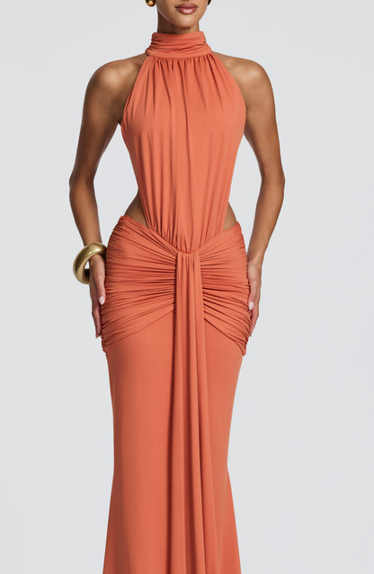 Vestido largo de verano Chloe Burnt Orange