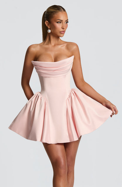 Mini Vestido Rosa Rubor Sophia - Moda Veraniega Encantadora